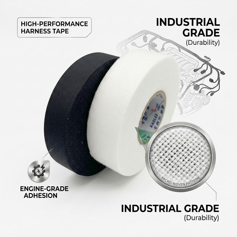 0.25mm Kablee T01 Odporny na ścieranie Tkanina samochodowa Wire Harness Tape Czarny Pomarańczowy 25m Roll