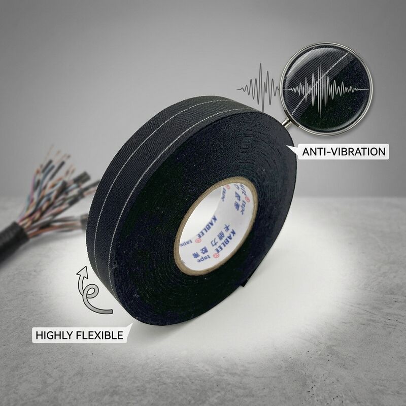15mm x 25m Soft Fleece Wiring Harness Tape Noise Damping Strong Adhesion KBL-T02